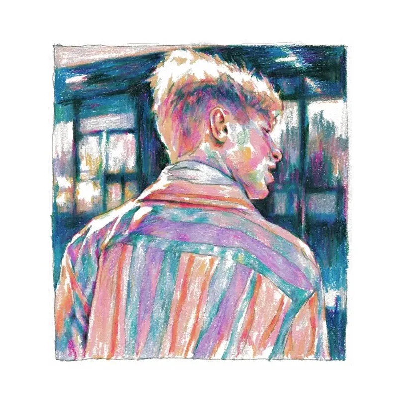 Colorful pencil portrait example