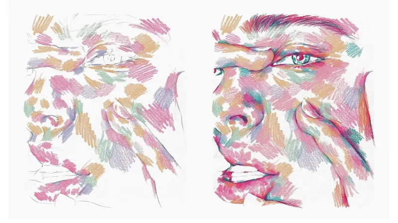 Colorful pencil portrait example