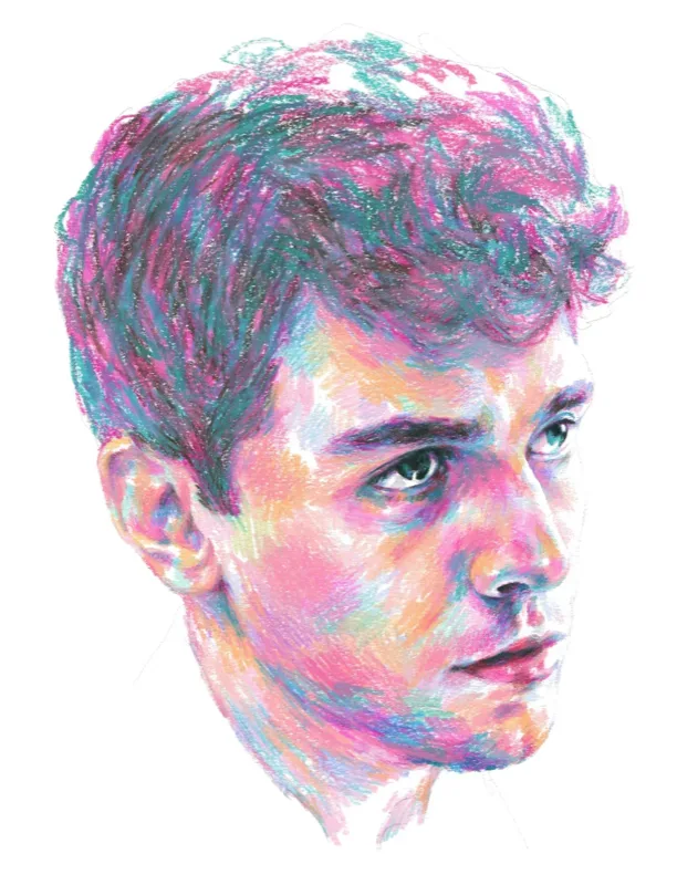 Colorful pencil portrait example