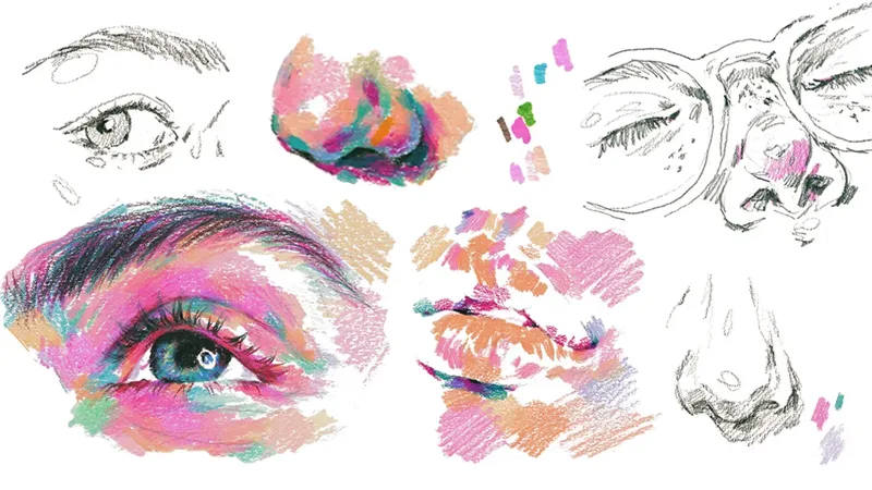 Colorful pencil portrait example